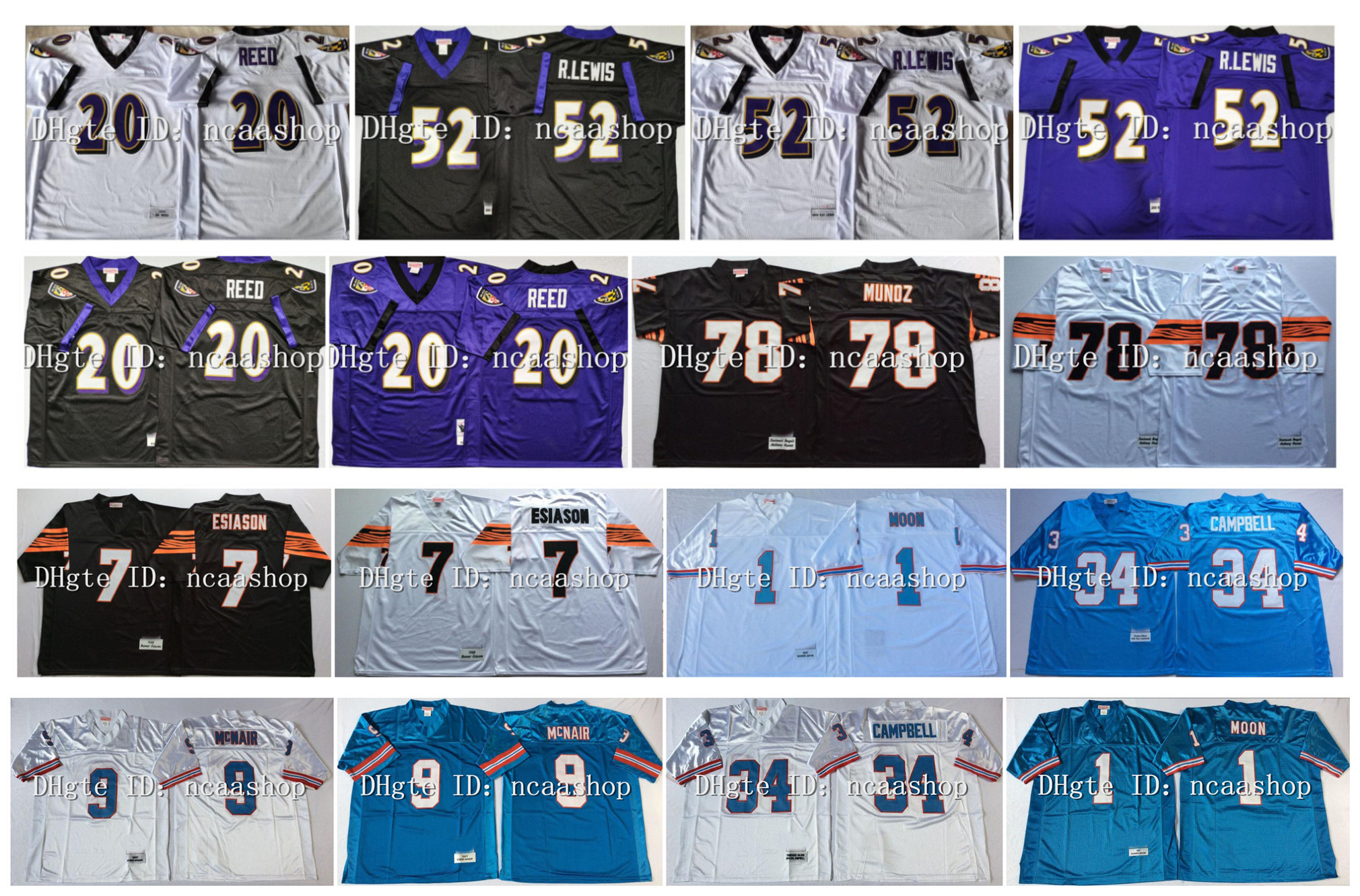 Retro 52 Ray Lewis College Football Jersey 20 Ed Reed 1 Warren Moon 78 Anthony Munoz 7 Boomer Esiason 9 Steve McNair 34 Earl Campbell Purple White Blue Black Sz -XXXL, As pic
Retro 52 Ray Lewis College Football Jersey 20 Ed Reed 1 Warren Moon 78 Anthony Munoz 7 Boomer Esiason 9 Steve McNair 34 Earl Campbell Purple White Blue Black Sz -XXXL, As pic