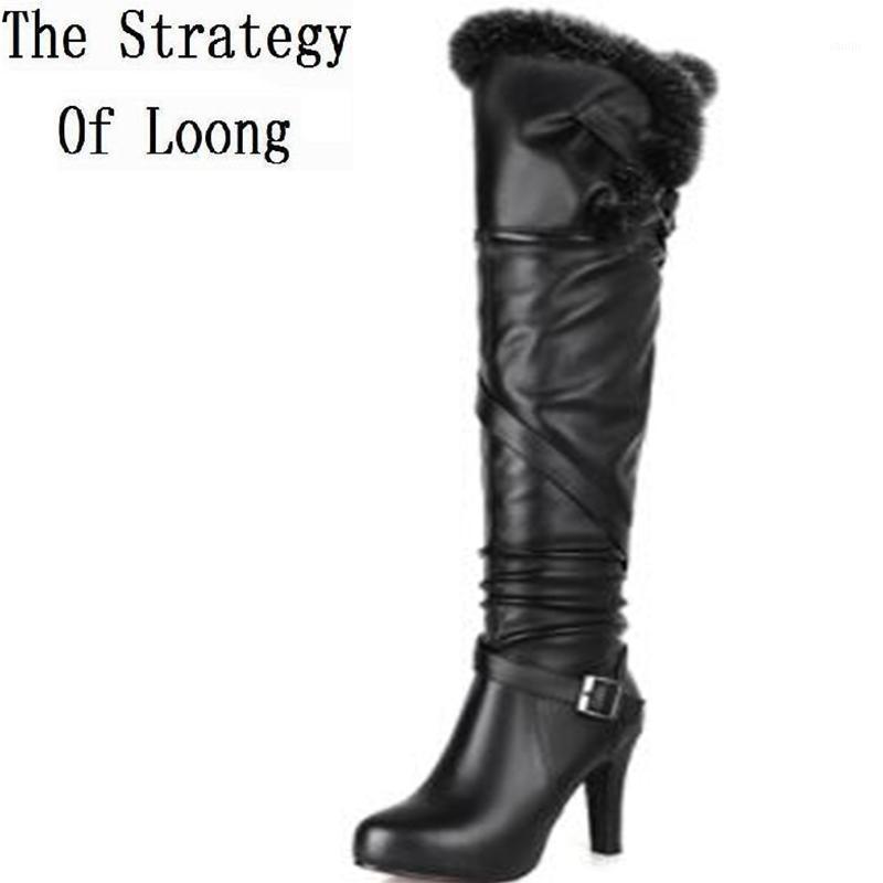 Women Winter Thin High Heel Genuine Leather Fur Side Zip Buckle Round Toe Fashion Over The Knee Boots Size 34-39 SXQ08031, Black
Women Winter Thin High Heel Genuine Leather Fur Side Zip Buckle Round Toe Fashion Over The Knee Boots Size 34-39 SXQ08031, Black