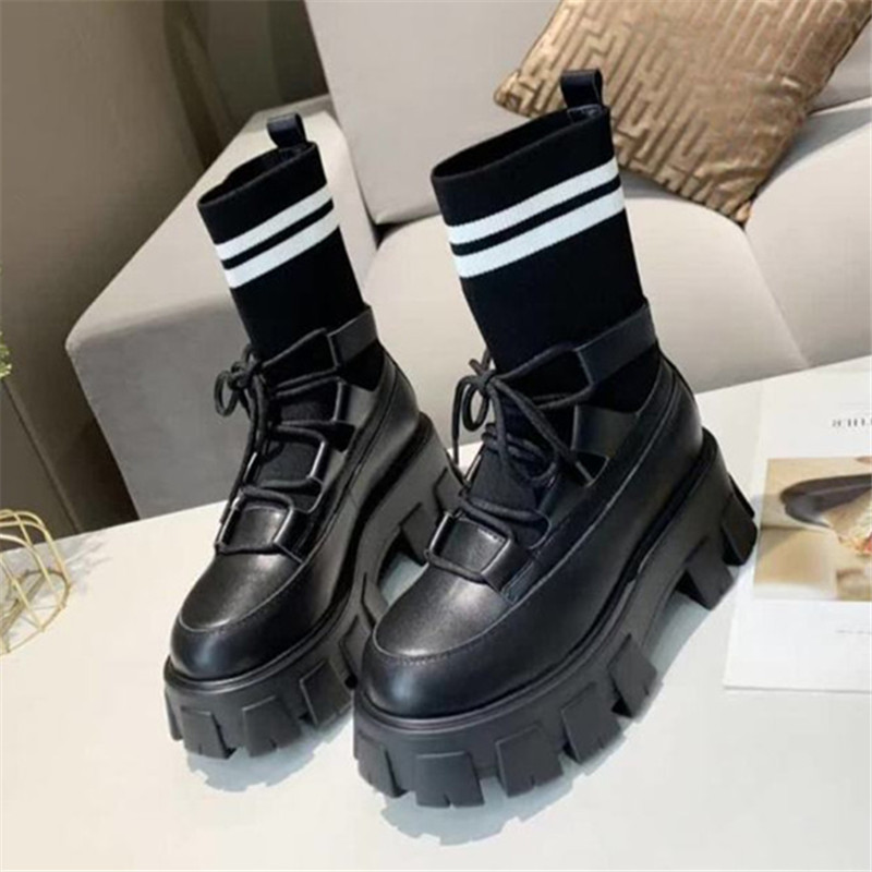 Genuine Leather Black Ankle Elastic Stockings Thick Sola Platform Woman Shoes Autumn Boots Mujer Casual Boot 50eo, Beige
Genuine Leather Black Ankle Elastic Stockings Thick Sola Platform Woman Shoes Autumn Boots Mujer Casual Boot 50eo, Beige