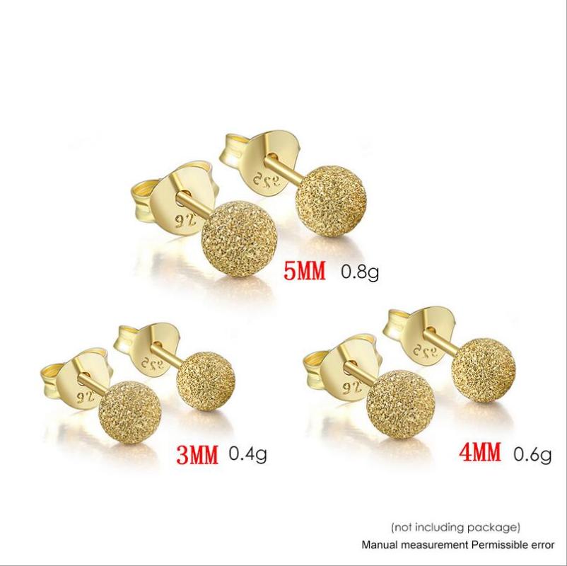 SHDEDE 925 silver lovely 3mm4mm5mm frosted face light gold color stud Earrings Rock Street hip hop male female neutral jewel
SHDEDE 925 silver lovely 3mm4mm5mm frosted face light gold color stud Earrings Rock Street hip hop male female neutral jewel
