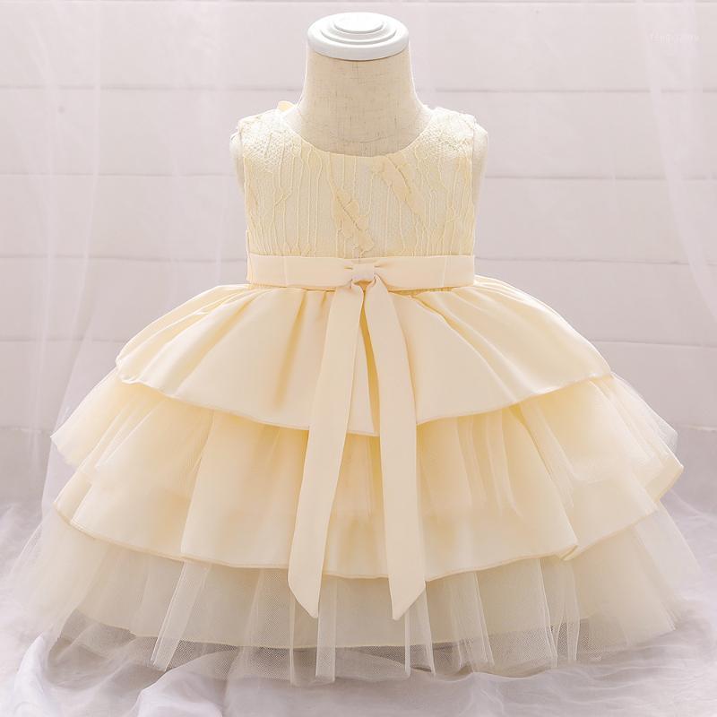 

Little Baby Girls Clothes Flower Girls Dress Baby Costume Elegant Fluffy Princess Party Dresses First Communion Baptism Vestido1, Pink