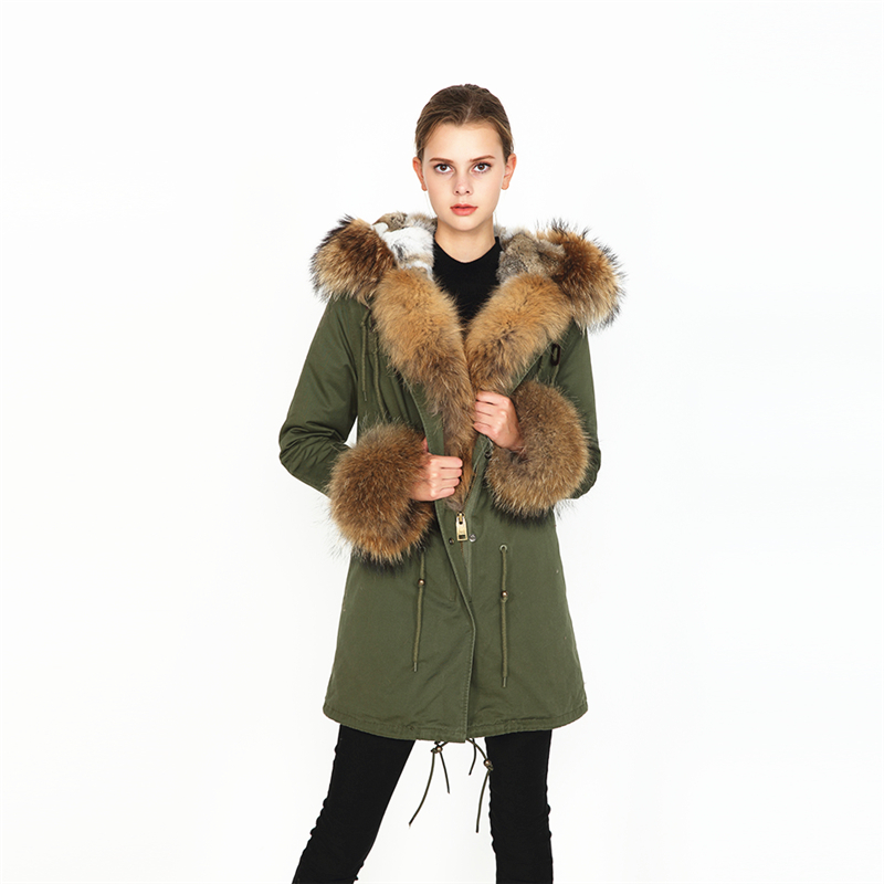 OFTBUY parka real fur coat winter jacket women natural raccoon fur collar warm thick rabbit fur liner parkas Detachable 201027