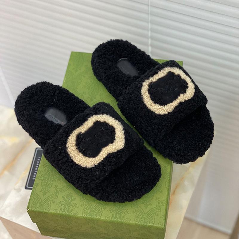 Fur Slippers Slide Sandal Wool Designer Thick Bottom Fashion Apartment Flat Slipper Winter Sexy Mullers Size 35-39 S2418, Black
Fur Slippers Slide Sandal Wool Designer Thick Bottom Fashion Apartment Flat Slipper Winter Sexy Mullers Size 35-39 S2418, Black