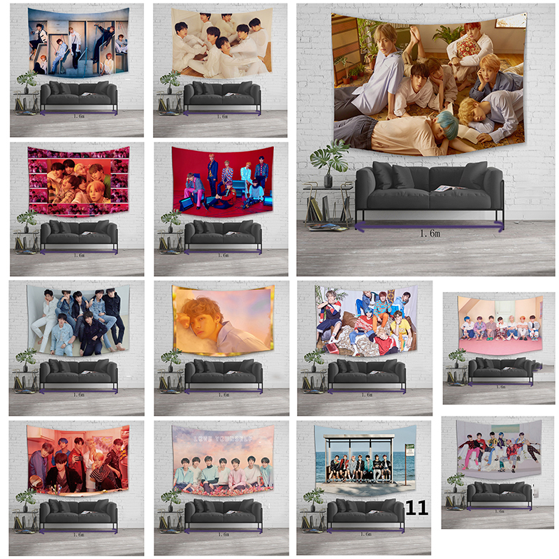 82.6*59 inch Korea STARS BTS Tapestry Background Yoga Mat Home Cloth Beach Towel Living Room Decoration Wall decoration
82.6*59 inch Korea STARS BTS Tapestry Background Yoga Mat Home Cloth Beach Towel Living Room Decoration Wall decoration