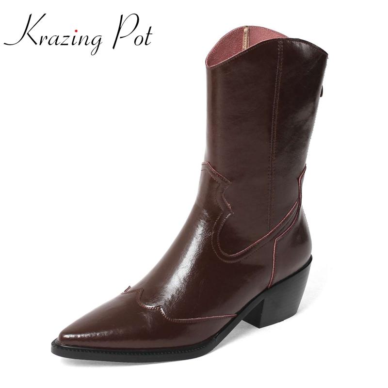Krazing Pot 2021 new arrival western boots pointed toe high heel back zipper mature lady elegant dating fashion ankle boots L10, Beige
Krazing Pot 2021 new arrival western boots pointed toe high heel back zipper mature lady elegant dating fashion ankle boots L10, Beige