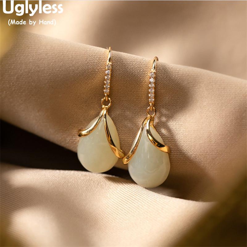 Uglyless Water Drop Natural Jade Elegant Women Dress Earrings Crystals Jewelry Gold 925 Silver Brincos Gemstones Fashion Jewelry
Uglyless Water Drop Natural Jade Elegant Women Dress Earrings Crystals Jewelry Gold 925 Silver Brincos Gemstones Fashion Jewelry