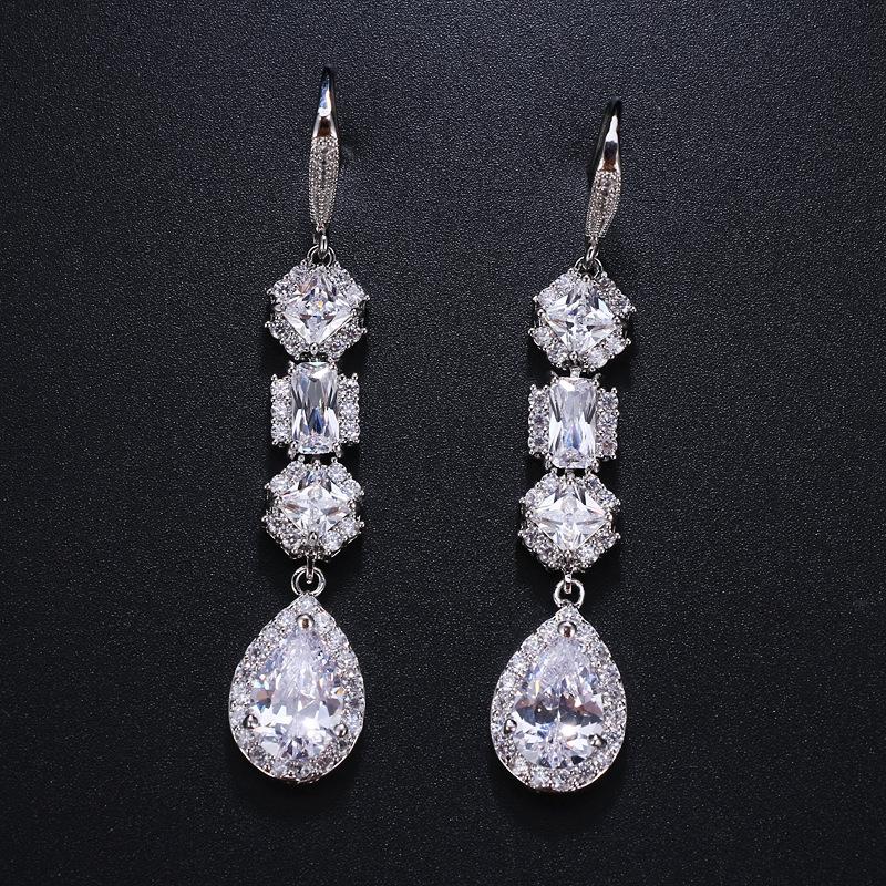 Dangle & Chandelier Ekopdee + Cubic Zirconia Earrings For Women Vintage Shiny Crystal Water Drop Bridal Wedding Jewelry Brincos
Dangle & Chandelier Ekopdee + Cubic Zirconia Earrings For Women Vintage Shiny Crystal Water Drop Bridal Wedding Jewelry Brincos