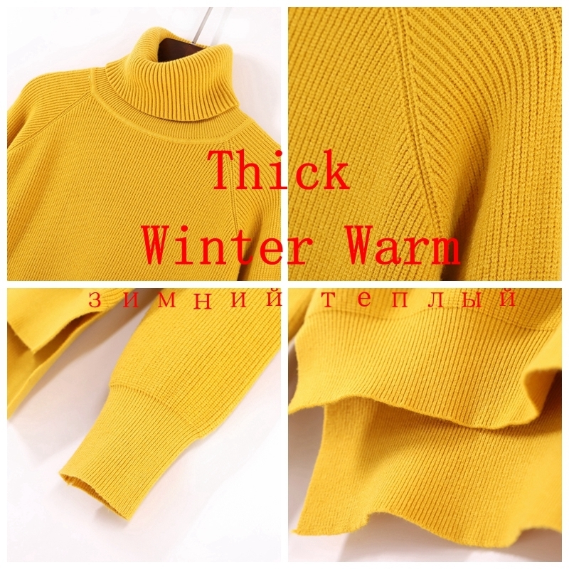 ONLYSVTER Thick Oversized Loose Turtleneck Women Pullover Sweater Autumn Winter Warm Jumper Top Knitted Soft Female Sweater Top T200101