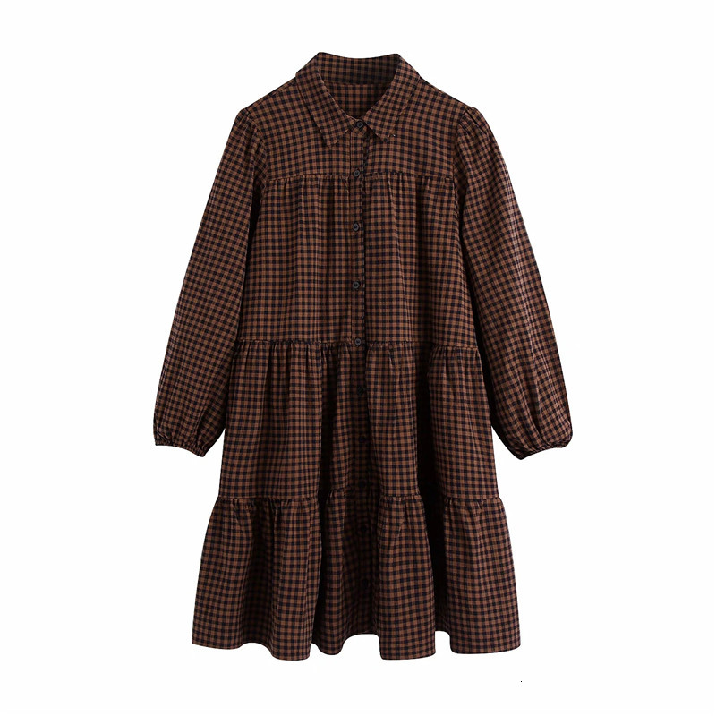 2021 New Vintage Gingham Plaid Mini Women Autumn Winter Collared Puff Sleeve Ruffle Dress Woman Harajuku Loose Casual Dresses Nkix 
2021 New Vintage Gingham Plaid Mini Women Autumn Winter Collared Puff Sleeve Ruffle Dress Woman Harajuku Loose Casual Dresses Nkix