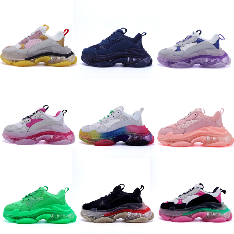 2020 Paris Crystal Bottom 17FW Triple S Clear Sole Dad sports Shoes Platform Triple S Sneakers Men Women Vintage Kanye Old Grandpa Trainers
2020 Paris Crystal Bottom 17FW Triple S Clear Sole Dad sports Shoes Platform Triple S Sneakers Men Women Vintage Kanye Old Grandpa Trainers