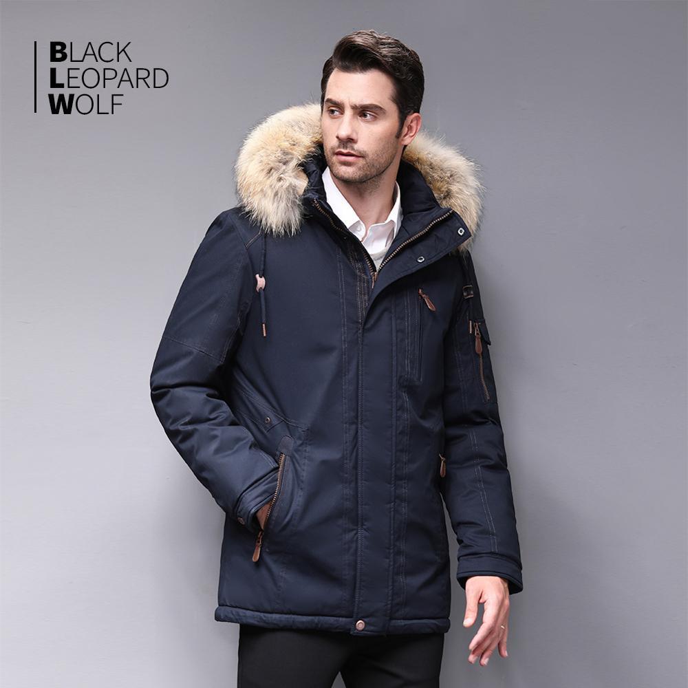 Blackleopardwolf Winter Jacket Men's Winter Fashion Parka Detachable New Long Alaska Coat with Fur Raccoon BL-6601 201123