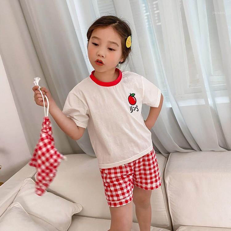 Summer New Arrival korean style clothing sets short sleeve fruit t-shirt with short plaid pants for cute baby girls and boys1, Sky blue
Summer New Arrival korean style clothing sets short sleeve fruit t-shirt with short plaid pants for cute baby girls and boys1, Sky blue
