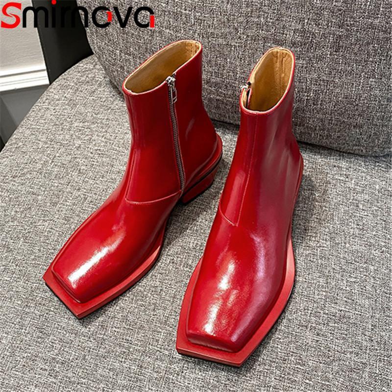 Smirnova 2020 Genuine leather boots thick heels square toe fashion ladies shoes autumn winter solid color ankle boots for woman1, Black
Smirnova 2020 Genuine leather boots thick heels square toe fashion ladies shoes autumn winter solid color ankle boots for woman1, Black
