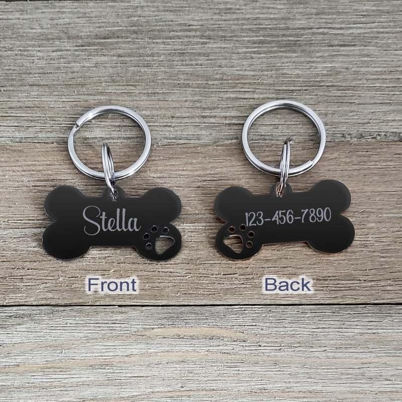 Personalized Dog Name Tag with Bone Shape Laser Engraving Custom Pet Tag for Dogs Cats or Other Pets Customized Products