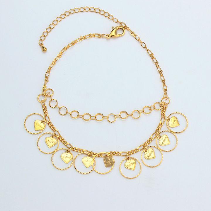 Charm Heart Bracelet/Anklet for Women Girls Gold Color Foot Chain Jewelry Arab/Egypurkey/Iraq/Middle East Items1
Charm Heart Bracelet/Anklet for Women Girls Gold Color Foot Chain Jewelry Arab/Egypurkey/Iraq/Middle East Items1