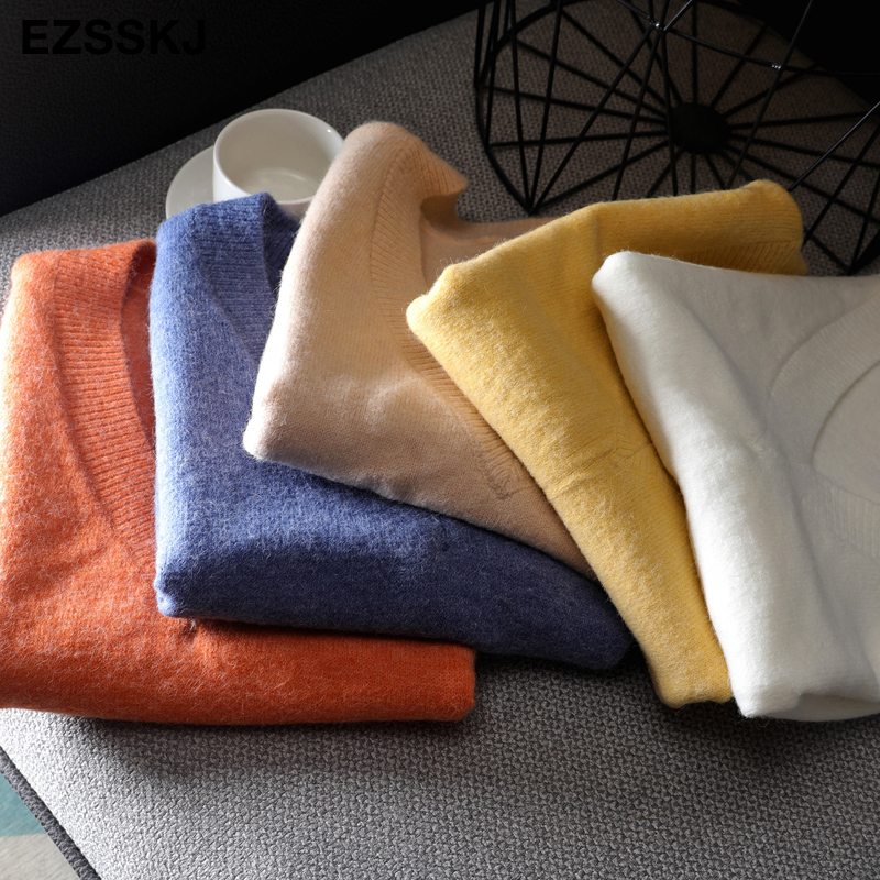 chic casual Autumn Winter Basic short Sweater vest v-neck sleeveless crop Sweater pullovers Women loose Pullover female 201222