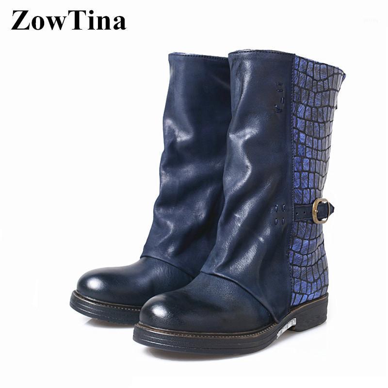 ZowTina Women Blue Genuine Leather Winter Boots Vintage Fashion Knight Botas Mujer Round Toe Zapatos Mujer Low Heels Booties1, Fur inside
ZowTina Women Blue Genuine Leather Winter Boots Vintage Fashion Knight Botas Mujer Round Toe Zapatos Mujer Low Heels Booties1, Fur inside