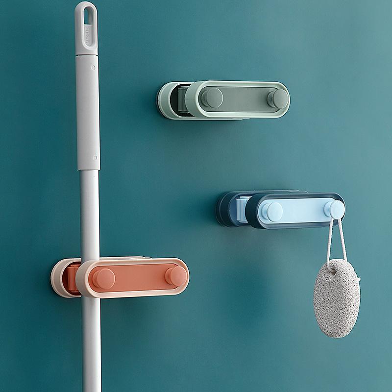Hooks & Rails Kitchen Accessories Gadget Wall Mounted Mop Broom Organizer Hold Tools Self Stick Bathroom Garden Storage Rack Umbrella Up