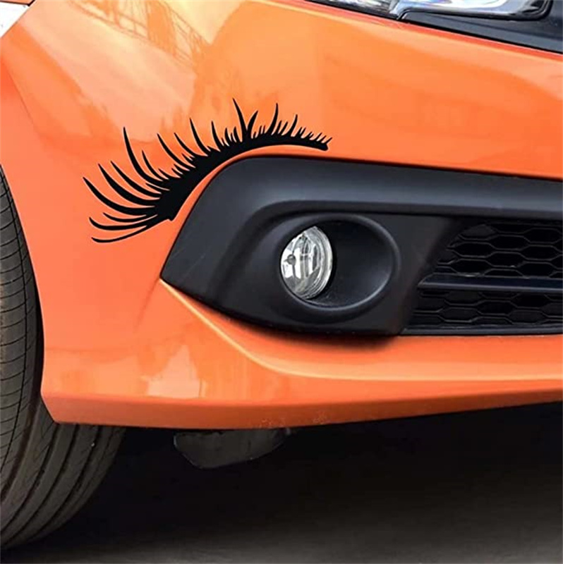 2pcs/Pairs Car Headlight Eyelashs Sticker Sexy Eyelashes Sticker Lamp Decoration Personalized Lamps Eyelash Decals Friends Gift Auto Parts