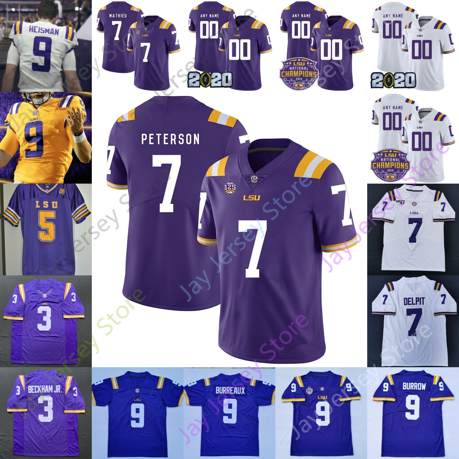 Louisiana State LSU Tigers Football Jersey NCAA College JaMarcus Russell Dwayne Bowe Joseph Addai Emery Jr Jenkins McMath Gilbert Clark, Purple-champions patch
Louisiana State LSU Tigers Football Jersey NCAA College JaMarcus Russell Dwayne Bowe Joseph Addai Emery Jr Jenkins McMath Gilbert Clark, Purple-champions patch
