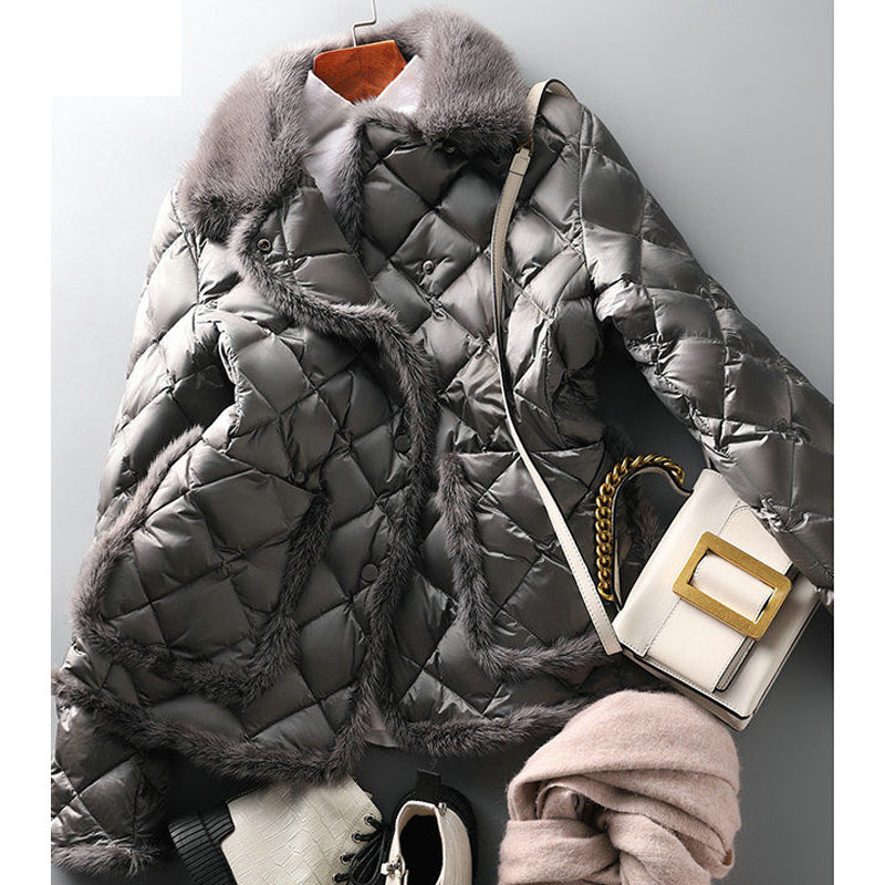 Parka Women Plus Size Padded Coat Winter Down Cotton Padded Clothes Artificial Mink Hair Splicing Warm Parkas Jackets Woman 201214