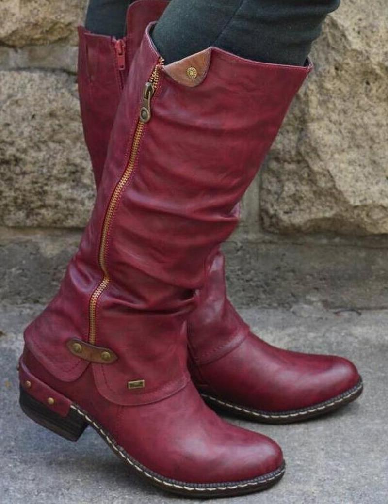 Women 2020 Knee High Boots Low Heels Round Toe Autumn Warm Casual Shoes Woman Chaussure Zapatos Mujer Girls Vintage PU Booties, Black 
Women 2020 Knee High Boots Low Heels Round Toe Autumn Warm Casual Shoes Woman Chaussure Zapatos Mujer Girls Vintage PU Booties, Black