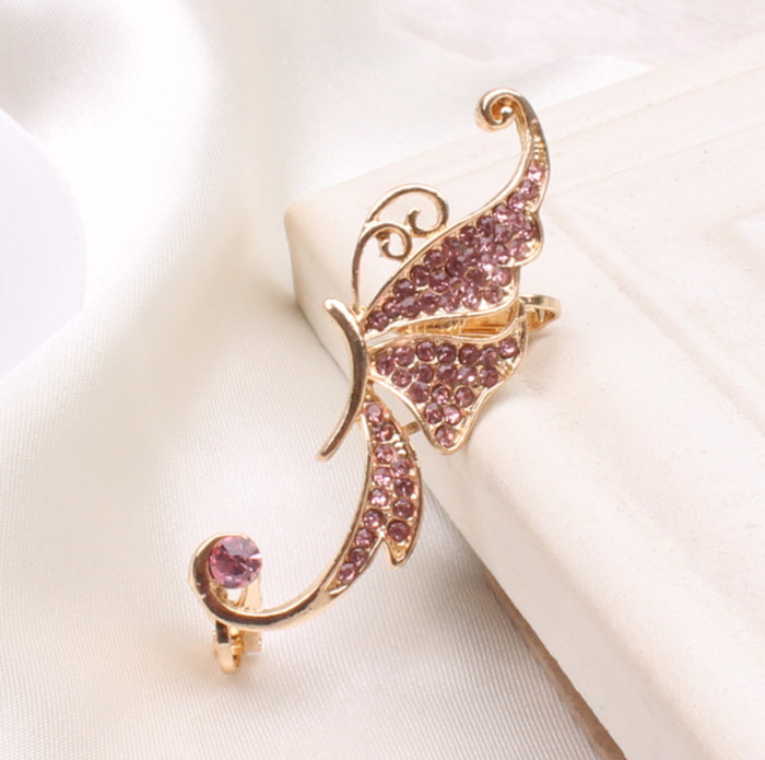18K GOld Silver Diamond Earrings Butterfly Ear Cuff No Pierced Ear Clip Earrings Fashion Jewelry Earring Ear Cuff for Women