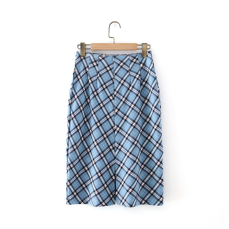 2021 New Spring Summer Blue Plaid Skirts Female Pencil Elegant High Waist Knee-length Bottoms for Lady Qyyb
2021 New Spring Summer Blue Plaid Skirts Female Pencil Elegant High Waist Knee-length Bottoms for Lady Qyyb
