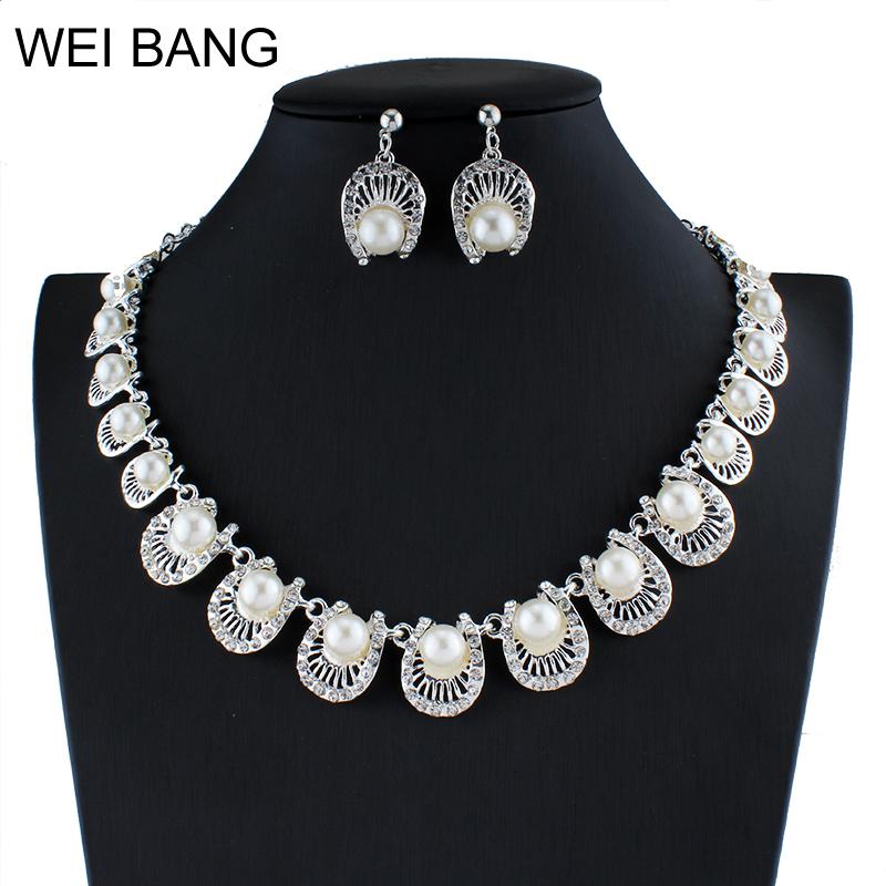 2020 Charming Bridal Jewelry Sets Pearl Silver color Earrings Necklace Set Rhinestone Jewelry For Wedding Accessories Shipping, As pic
2020 Charming Bridal Jewelry Sets Pearl Silver color Earrings Necklace Set Rhinestone Jewelry For Wedding Accessories Shipping, As pic