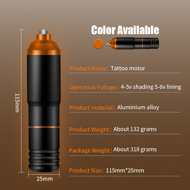Rotary Tattoo Machine RCA Interface Import Motor Aircraft Aluminum Alloy Permanent Makeup Tattoo Gun Pen 201111