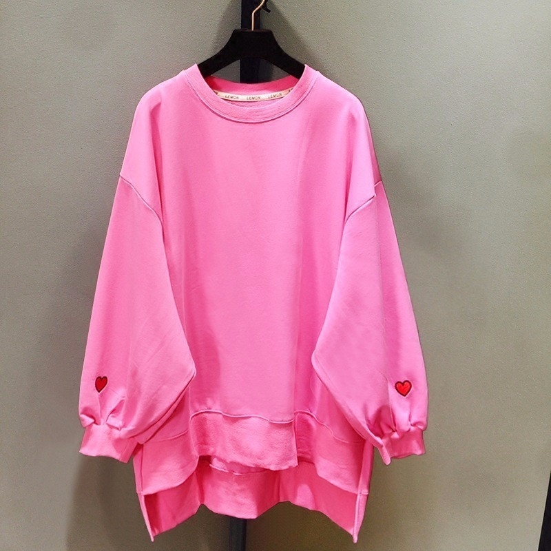 CHICEVER Spring Embroidery Female Sweatshirt For Women Top Pullovers Batwing Sleeve Loose Big Size Sweatshirts Clothes New 201204