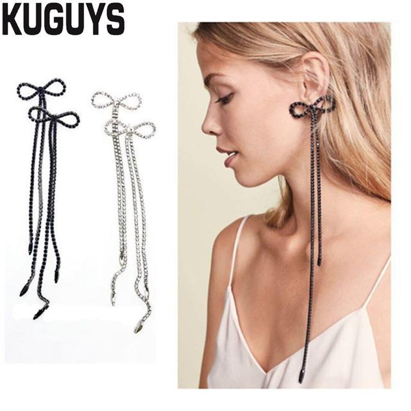 Fashion Jewelry Trendy Black Silver Color Crystals Long Tassle Earrings for Women Bowknot Big Drop Earring Brincos Accessories1
Fashion Jewelry Trendy Black Silver Color Crystals Long Tassle Earrings for Women Bowknot Big Drop Earring Brincos Accessories1