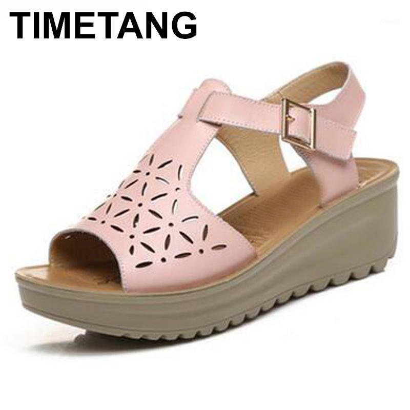 TIMETANG 2021 Fashion new female genuine leather sandals women hollow open toe wedges sandals women's summer shoes1, Beige
TIMETANG 2021 Fashion new female genuine leather sandals women hollow open toe wedges sandals women's summer shoes1, Beige