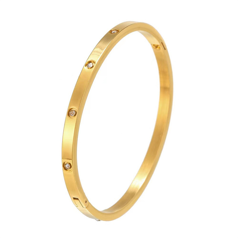 Stone Dia No screwdriver bracelets gold bangle screw sier bangles 316L Titanium steel Jewelery women men fashion bracelet Jewelry