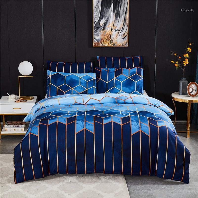 2/3PCS Claroom Comforter Bedding Queen King Bed Linens Geometric Duvet Cover Bedding Set1