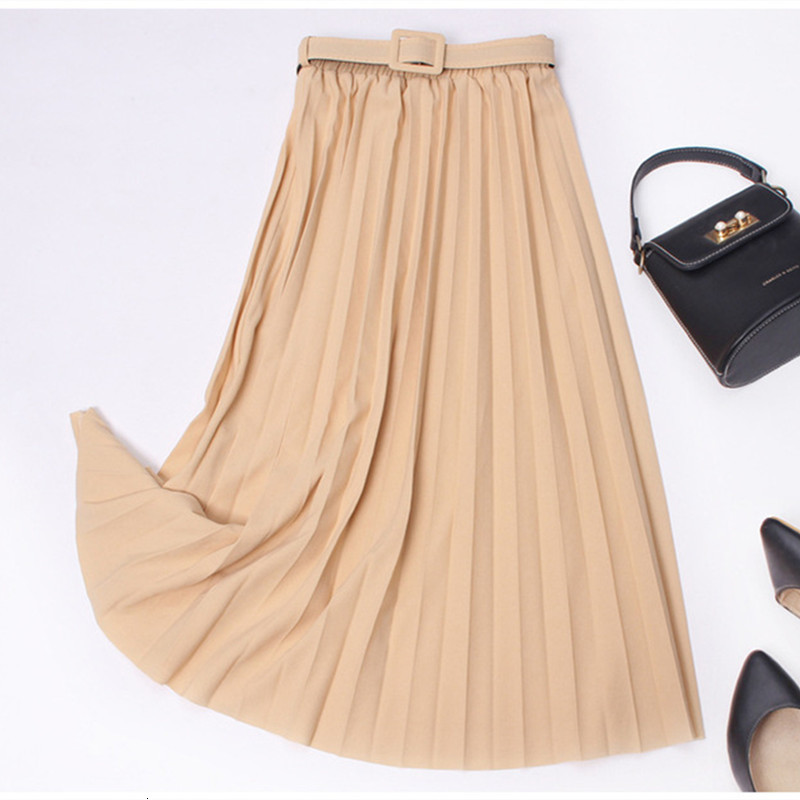 2021 New High Waist Midi Y2k Women Autumn Winter Casual Vintage Solid Belted Black Pleated Party Skirts Female Or4c, Beige
2021 New High Waist Midi Y2k Women Autumn Winter Casual Vintage Solid Belted Black Pleated Party Skirts Female Or4c, Beige