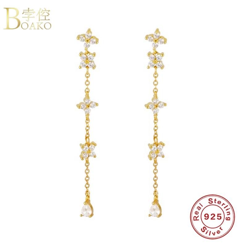 BOAKO S925 Silver Earrings For Women Long Pendiente Piercing Ohrringe Zircon Stud Earring Brincos Aretes Girl Party Fine Jewelry
BOAKO S925 Silver Earrings For Women Long Pendiente Piercing Ohrringe Zircon Stud Earring Brincos Aretes Girl Party Fine Jewelry