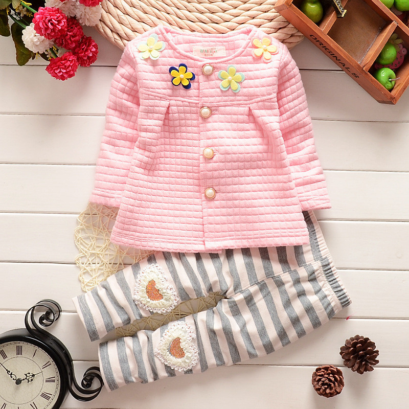 Baby Girls Set Spring Autumn Casual Sport Suit Floral Top Pants Long Sleeve Child Costume Outerwear for 1-4 Years Clothing Y1106