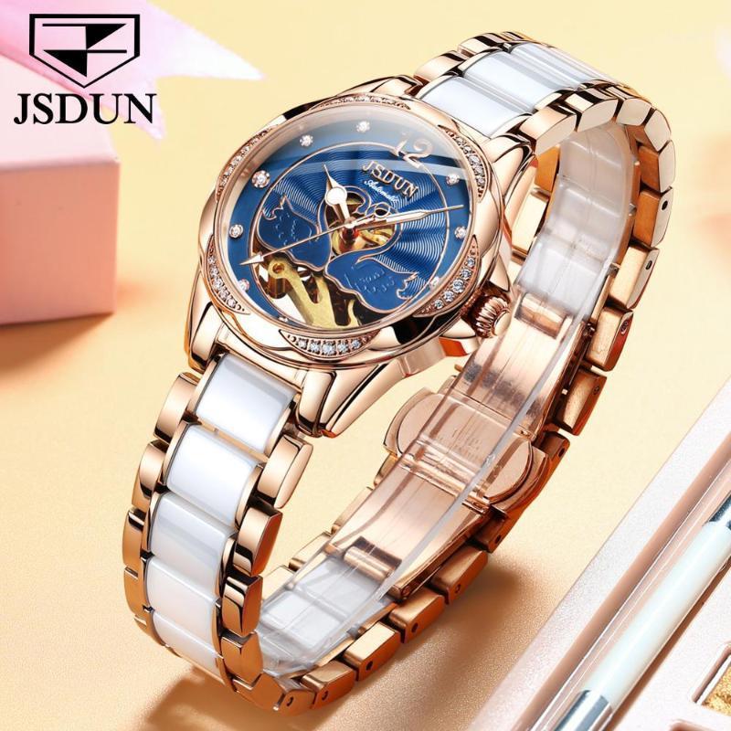 JSDUN fashion women watches top 2020 Automatic mechanical movement Ceramic steel strap waterproof Ladies' gift1, Blue
JSDUN fashion women watches top 2020 Automatic mechanical movement Ceramic steel strap waterproof Ladies' gift1, Blue