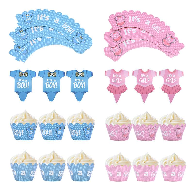 12pcs/set It's A Boy Or Girl Cake Topper Set Cupcake Wrapper Birthday Party Cake Decor Baby Shower Gender Reveal Party Supplies
12pcs/set It's A Boy Or Girl Cake Topper Set Cupcake Wrapper Birthday Party Cake Decor Baby Shower Gender Reveal Party Supplies