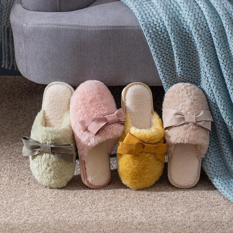 Cotton slippers women's home warm and lovely in winter Plush indoor couple slippers bow tie man1, Beige
Cotton slippers women's home warm and lovely in winter Plush indoor couple slippers bow tie man1, Beige