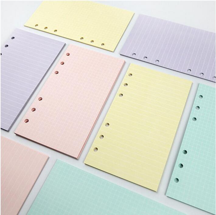 

5 Colors A6 Loose Leaf Solid Color Notebook Refill Spiral Binder Index Page Planner Agenda Inner Filler Papers Notebook Accessories