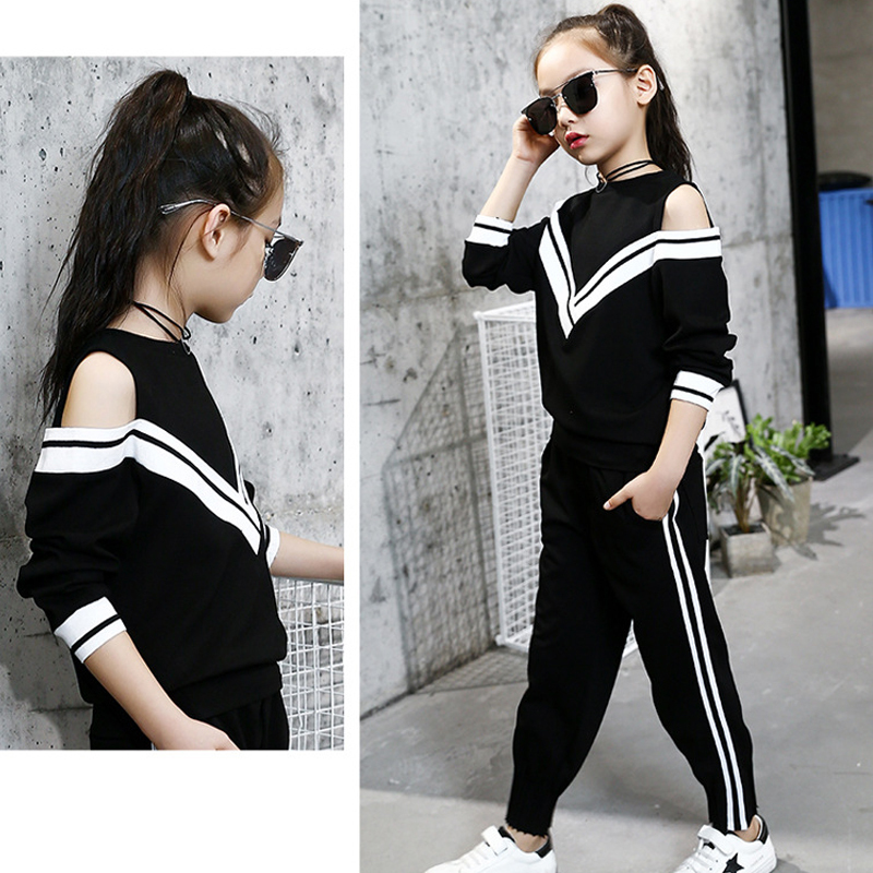 girls Sport Suit Teenage Autumn Girls Clothes Set Long Sleeve Top & Pants Casual 6 7 8 9 10 11 12 Years Child Girl Clothes 201031