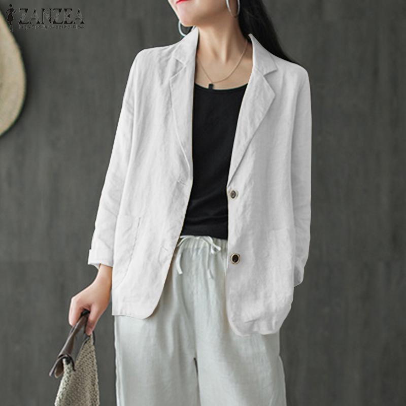 Fashion Cotton Blazers Women' Autumn Coats ZANZEA 2020 Casual Long Sleeve Outwears Female Single Button Overcoats Solid Tunic, Black
Fashion Cotton Blazers Women' Autumn Coats ZANZEA 2020 Casual Long Sleeve Outwears Female Single Button Overcoats Solid Tunic, Black