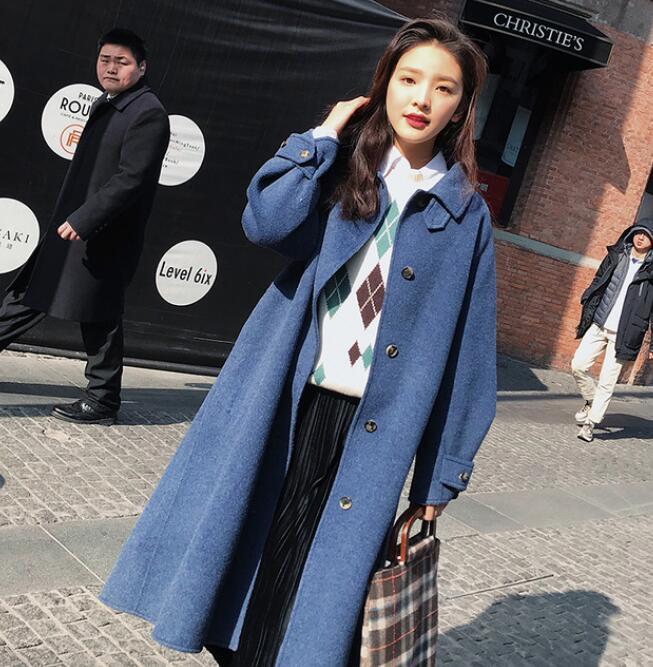 Women Winter Long Wool Coat Fashion Loose Thickened Cashmere Overcoat Ladies Elegant Warm Woolen Blend Windbreaker Coats Outwear, Blue
Women Winter Long Wool Coat Fashion Loose Thickened Cashmere Overcoat Ladies Elegant Warm Woolen Blend Windbreaker Coats Outwear, Blue