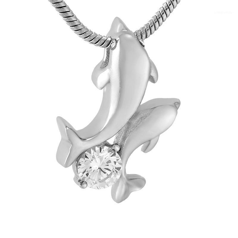 Pendant Necklaces KSJ9655 Double Dolphins Holding Clear Stone Pet Urns Necklace Cremation Keepsake Stainless Steel Memorial Urn, Silver
Pendant Necklaces KSJ9655 Double Dolphins Holding Clear Stone Pet Urns Necklace Cremation Keepsake Stainless Steel Memorial Urn, Silver