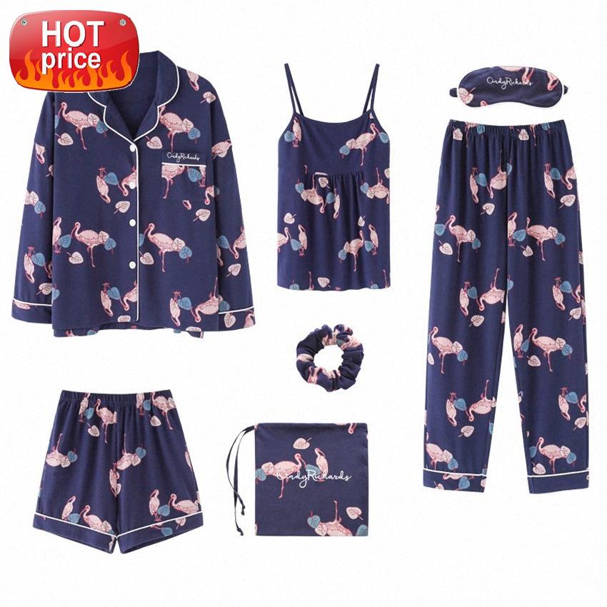 7PCs Pajamas Set Korean Style Women Sleepwear Cotton Casual Pyjamas Cartoon Flamingo Kawaii Lounge Home Wear Full Sleeve #BW3C, Black;white
7PCs Pajamas Set Korean Style Women Sleepwear Cotton Casual Pyjamas Cartoon Flamingo Kawaii Lounge Home Wear Full Sleeve #BW3C, Black;white