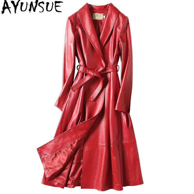 AYUNSUE 2020 Real Leather Jacket Spring Autumn Jacket Women Genuine Sheepskin Coat Female Long Windbreaker Chaqueta Mujer DJN811, Red
AYUNSUE 2020 Real Leather Jacket Spring Autumn Jacket Women Genuine Sheepskin Coat Female Long Windbreaker Chaqueta Mujer DJN811, Red