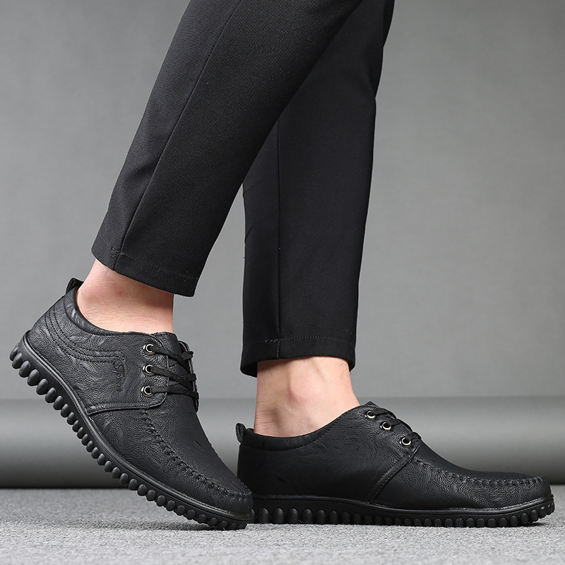 2020 New Spring Summer Leather Shoes Mens Driving Soft Bottom Casual Shoes Young Mens Korean-Style British Business Casual Lace up Mens Shoe, Black
2020 New Spring Summer Leather Shoes Mens Driving Soft Bottom Casual Shoes Young Mens Korean-Style British Business Casual Lace up Mens Shoe, Black