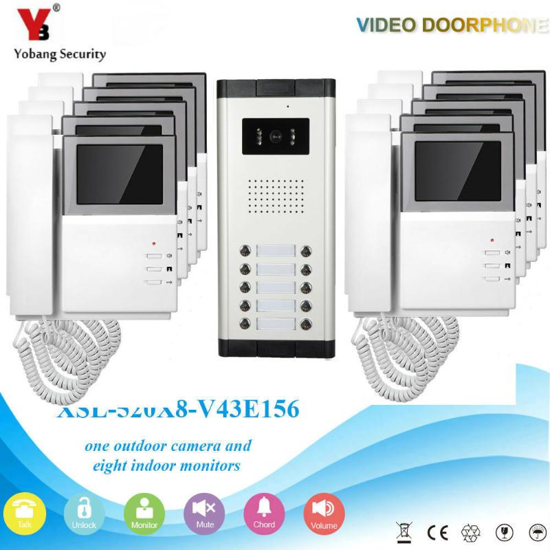 YobangSecurity 4.3 Inch Villa Video Door Phone Doorbell Intercom Entry System Kit Night Vision With Handset For 10Unit Apartment
YobangSecurity 4.3 Inch Villa Video Door Phone Doorbell Intercom Entry System Kit Night Vision With Handset For 10Unit Apartment